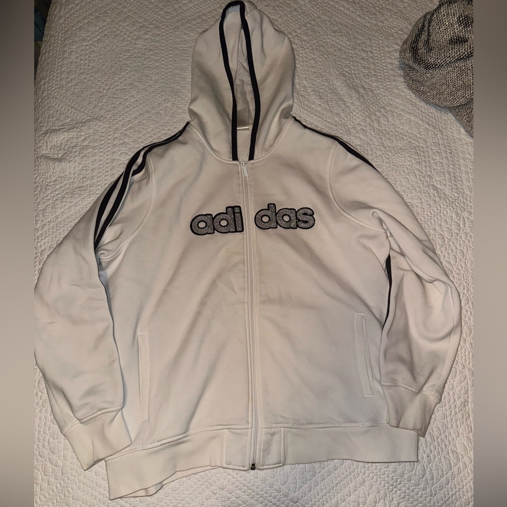 Adidas White Zip-Up Jacket - Picture 2 of 5